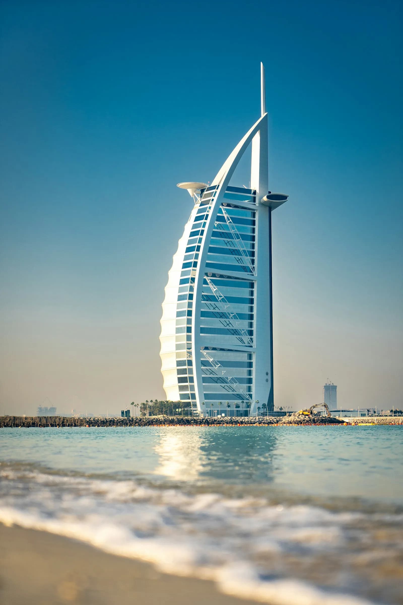 Modern high-rise buildings under construction in Dubai